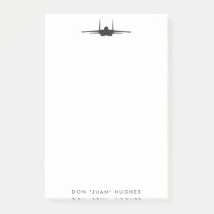 Bloco Post-it Avião de combate de F-15 Eagle com texto feito so
