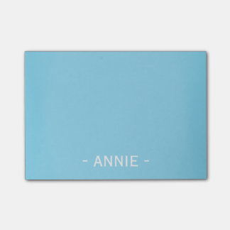 Bloco Post-it Azul-aqua minimalista personalizável de 4" x 3"