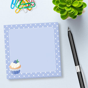 Bloco Post-it Azul delicioso doce do cupcake do mirtilo