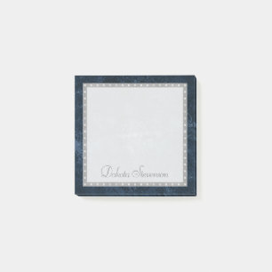 Bloco Post-it Azul-safira   Cobalt Grunge Velvet Monograma