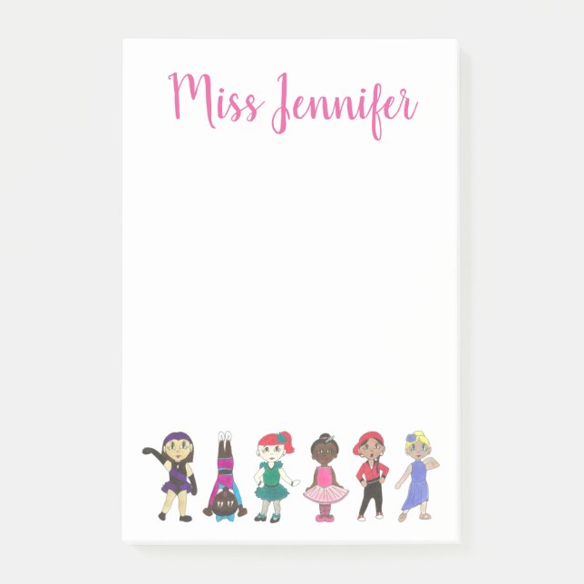 Bloco Post-it Balé personalizado Jazz Tap Dance Teacher Studio (Frente)