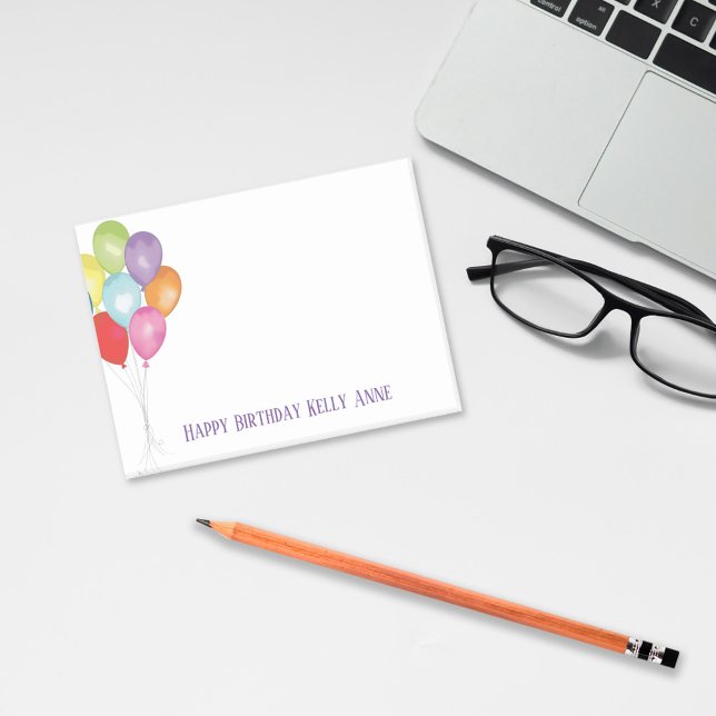 Bloco Post-it Balões de Aniversário Editáveis Posta anotações (Balloons custom post it notes. )