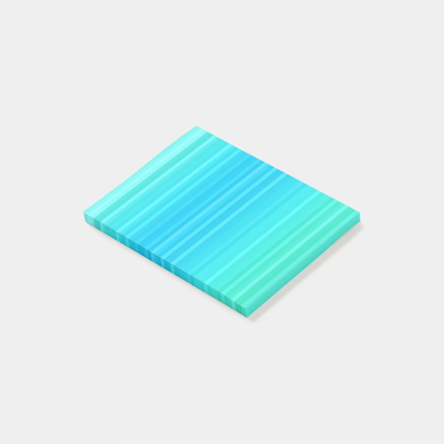 Bloco Post-it Bandas verdes azuis Abstrato de Pastel (Inclinado)