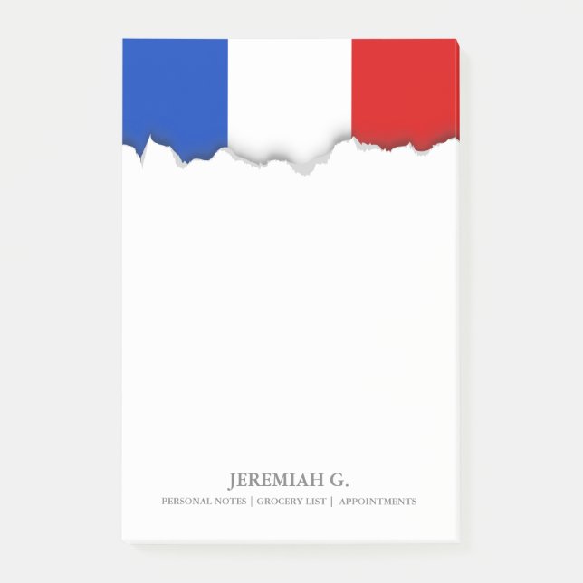 Bloco Post-it Bandeira da França (Frente)