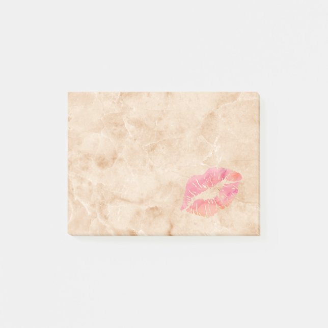Bloco Post-it Belas Lábios personalizadas em mármore (Frente)