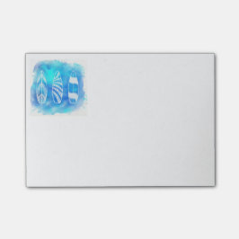 Bloco Post-it Belo Blue Watercolor Água Surtos Artes