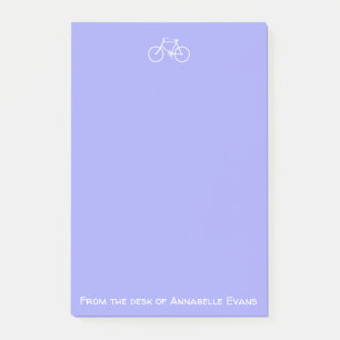 Bloco Post-it Bicicleta branca na violeta