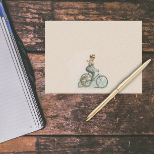 Bloco Post-it Bicicleta Vintage Victoriana Lady Dog