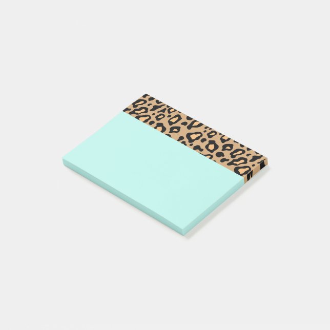 Bloco Post-it Blocos de Notas Adesivos Estilo Leopardo em Turque (Inclinado)