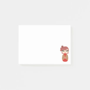 Bloco Post-it Blocos de Notas Post-it® Boneca Kokeshi Vermelha 4