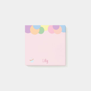 Bloco Post-it Bolas de Aniversário com Nome e Cupcake
