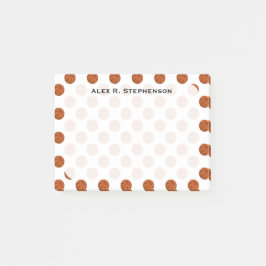 Bloco Post-it Bolas de Basquete de Monograma em Branco