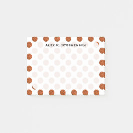 Bloco Post-it Bolas de Basquete Monograma em Branco