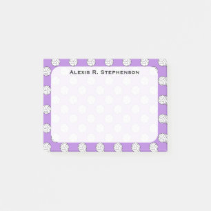 Bloco Post-it Bolas de Volei Monograma Lavanda Roxo