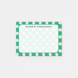 Bloco Post-it Bolas de Volei Monograma Verde Shamrock