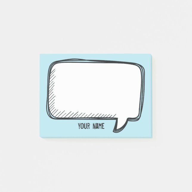 Bloco Post-it Bolha de Brincadeira Engraçada em Nome Personaliza (Frente)