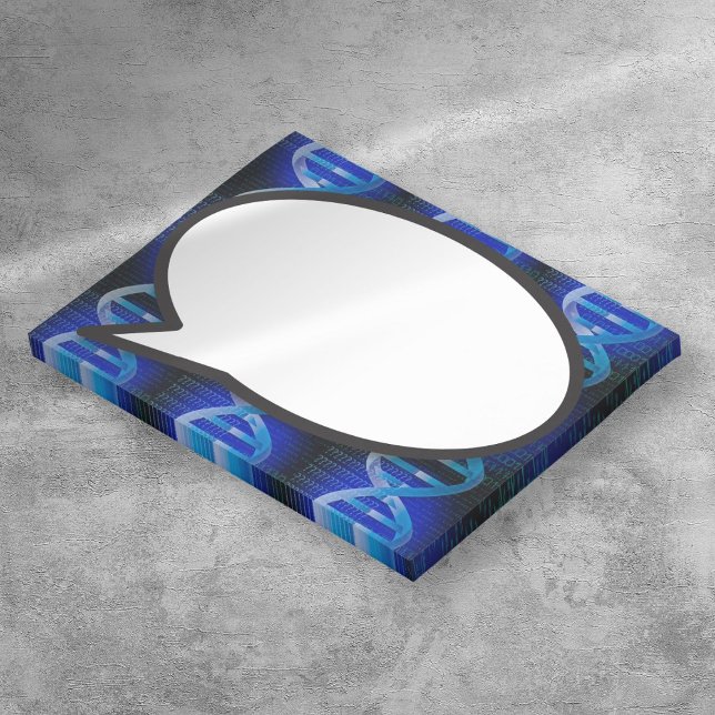 Bloco Post-it Bolha de fala de DNA azul Ciência Médica (Blue DNA Speech Bubble Medical Science Post-it Notes)