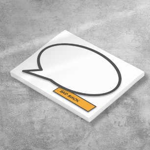 Bloco Post-it Bolha de Fala de Quadrinhos Simples e Divertida Pe
