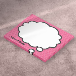 Bloco Post-it Bolha de Pensamento de Quadrinhos Rosa Personaliza