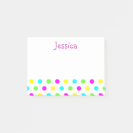 Bloco Post-it Bolinhas engraçadas nas notas de post-it