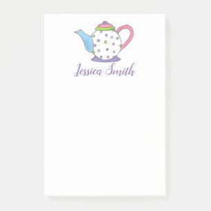 Bloco Post-it Bolinhas Pastel Teapot Party Gift Posta
