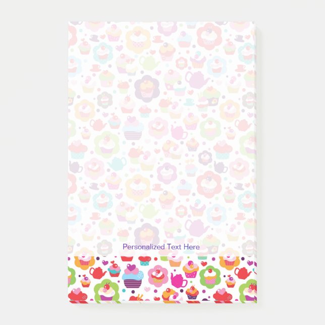 Bloco Post-it Bolo bonito do copo e pote do chá (Frente)