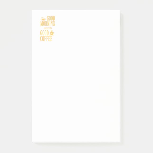 Bloco Post-it Bom dia começa com bom café (Frente)