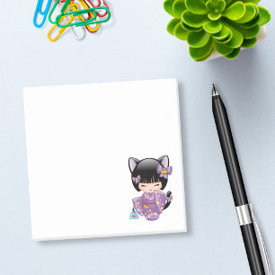 Bloco Post-it Boneca de Neko Kokeshi - menina de gueixa das