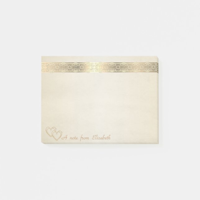 Bloco Post-it Bonita Na moda elegante, Lace, Corações (Frente)