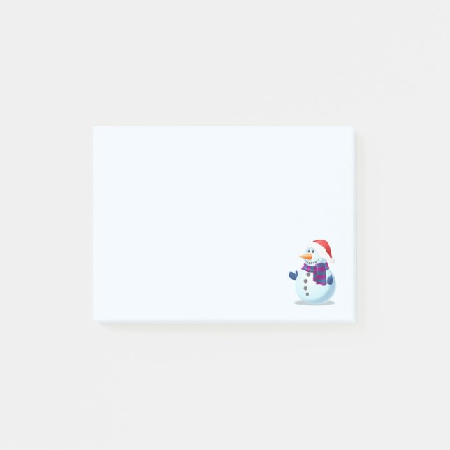Bloco Post-it Bonito boneco de neve de Natal (Frente)