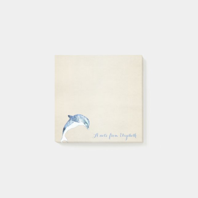 Bloco Post-it Bonito Na moda, Golfinho, Personalizado (Frente)