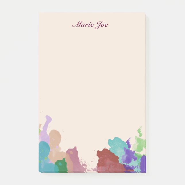Bloco Post-it Bonito Watercolor Confetti Splatter Boarder (Frente)