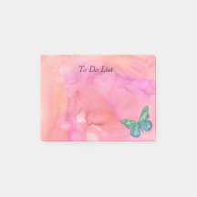 Borboleta em Aquarela Rosa