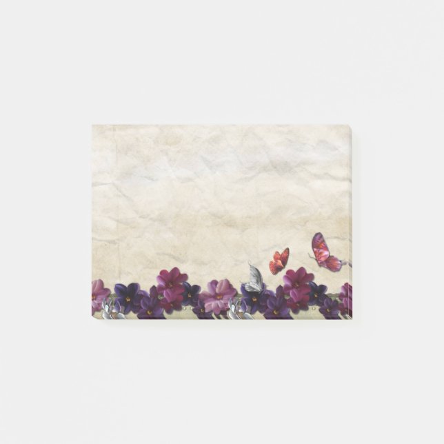 Bloco Post-it Borboletas florais (Frente)
