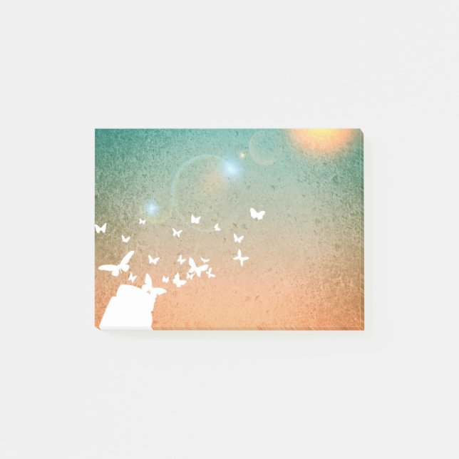 Bloco Post-it Borboletas voando em direção ao Sol (Frente)