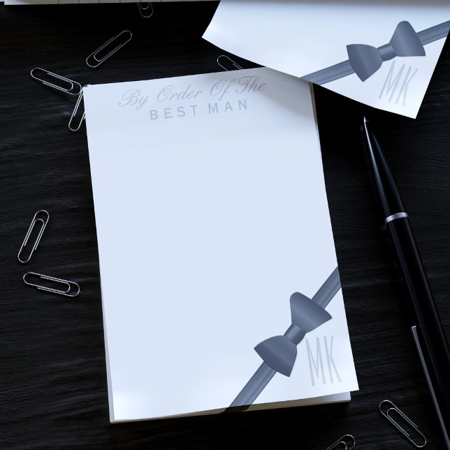 Bloco Post-it Bow Tie Best Man Groomsmen Wedding Favor (Add your initials to these bow tie post it notes. Makes a great gift for your groomsmen)