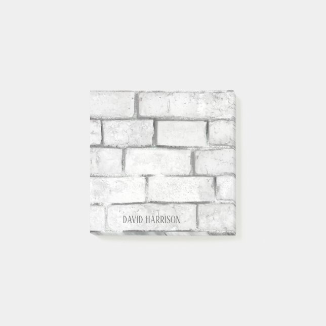 Bloco Post-it Brick Wall Branco - Adicionar Nome 3x3 (Frente)