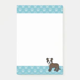 Bloco Post-it Brindle E White Staffordshire Bull Terrier Dog