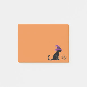 Bloco Post-it Bruxas de Halloween Cat e Abóbora