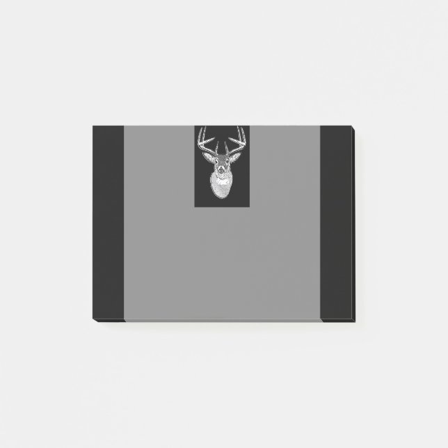 Bloco Post-it Buck no veado preto-branco-preto (Frente)