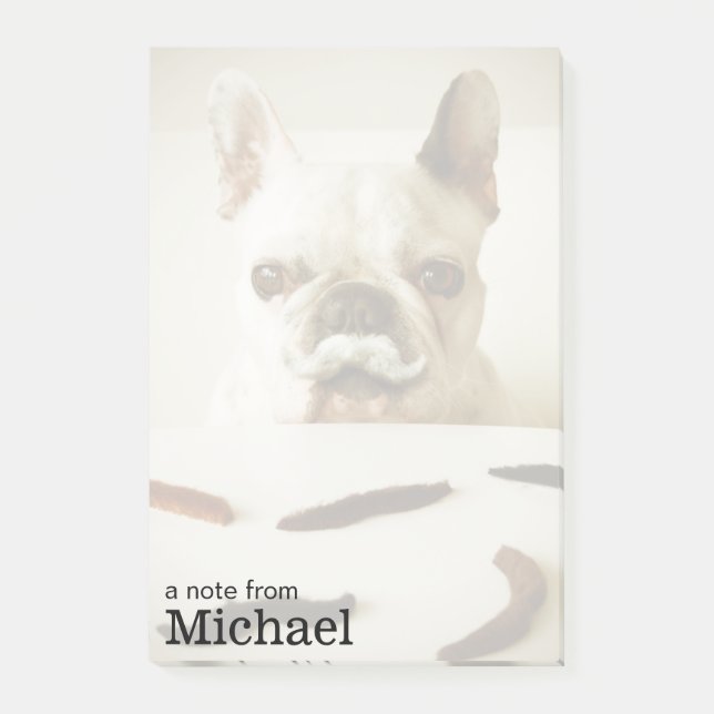 Bloco Post-it Buldogue francês com um bigode (Frente)