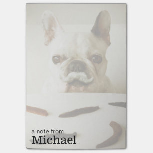 Bloco Post-it Buldogue francês com um bigode