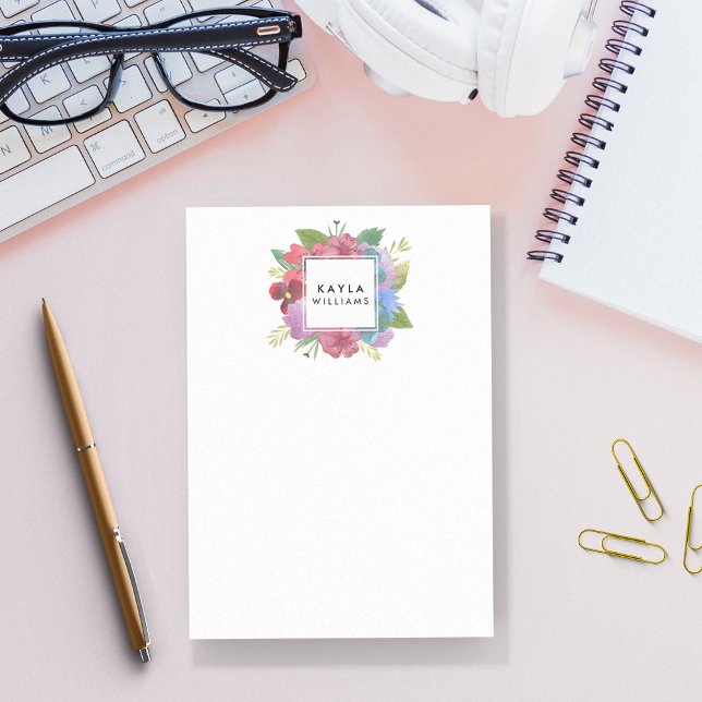 Bloco Post-it Buquê de flor selvagem personalizado (Criador carregado)