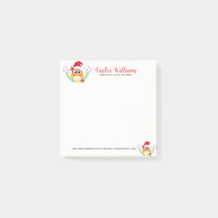 Bloco Post-it Buquê de Flores das Aquarelas da Coruja de Natal