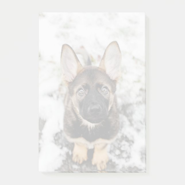Bloco Post-it Cachorro Bonito Olhando Para Cima (Frente)