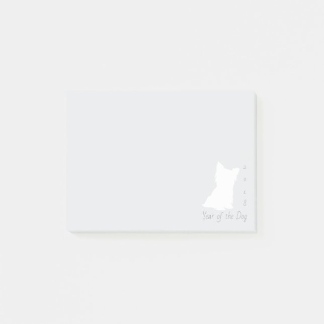 Bloco Post-it Cachorro Branco Chinês Novo Ano 2018 escolhe cor (Frente)