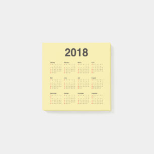 Bloco Post-it Calendário 2018