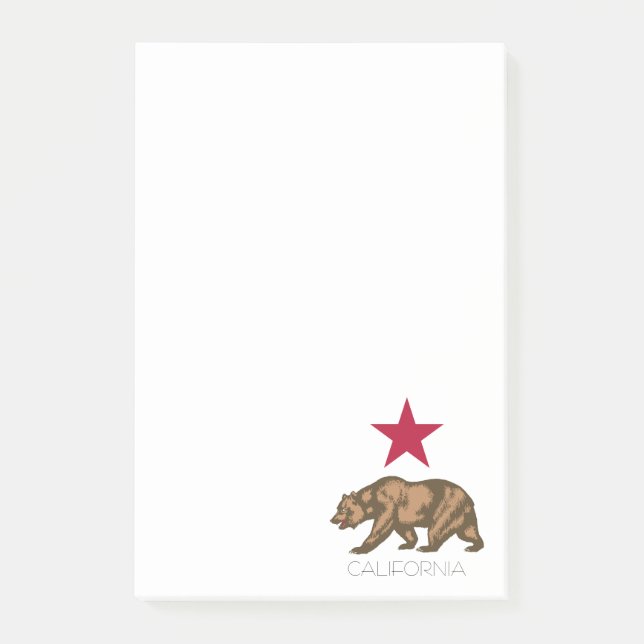 Bloco Post-it California Bear Republic Grizzly e Star (Frente)