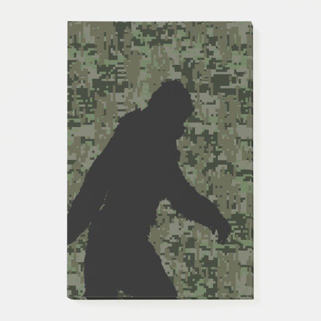 Bloco Post-it Camuflagem digital Sasquatch Black Silhouette (Frente)