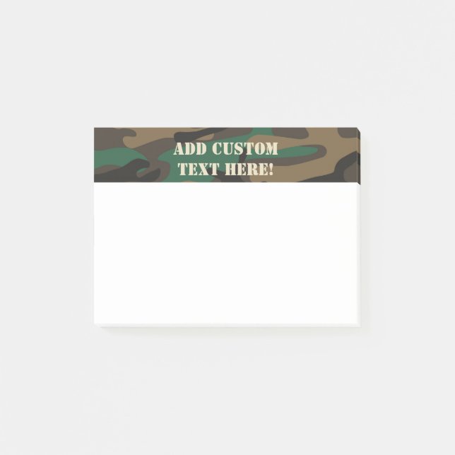 Bloco Post-it Camuflagem Militar Verde Marrom (Frente)